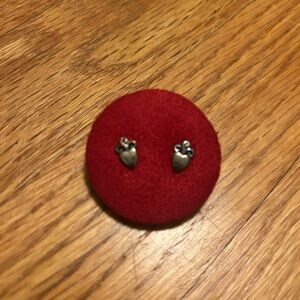 Silver Heart Stud Earrings